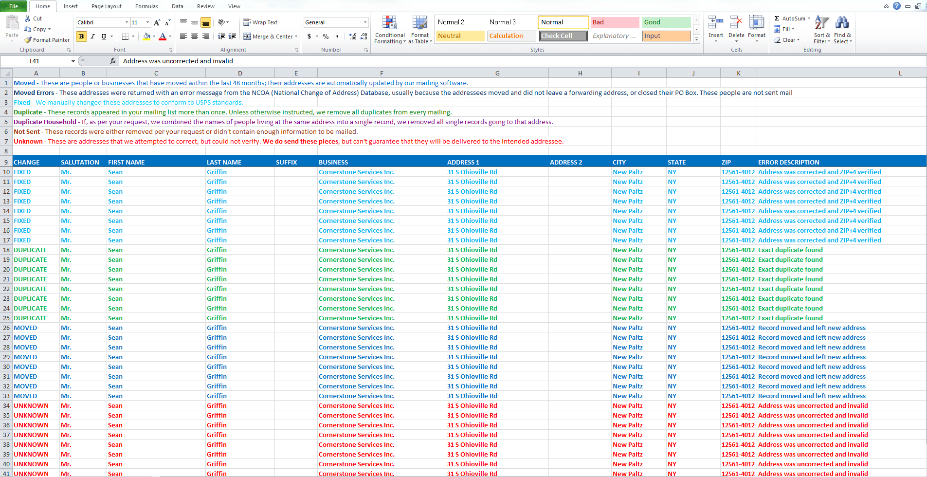 CRST Data Quality Report